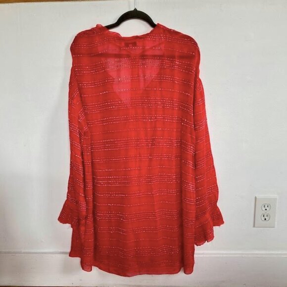 IRO Bluy Mini Dress in Dark Coral With Meallic Embroidery Size 34/XS - Picture 6 of 9